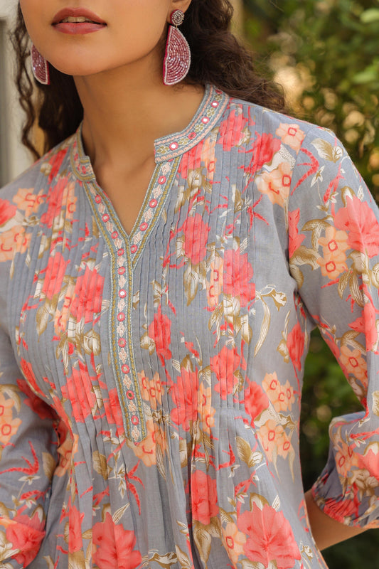Floral printed cotton co-ord set
