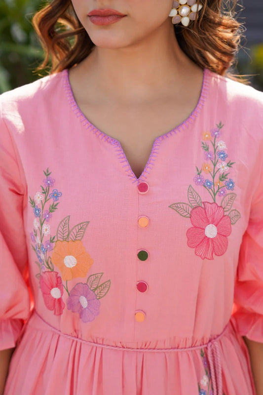 Rose Blush Midi Dress