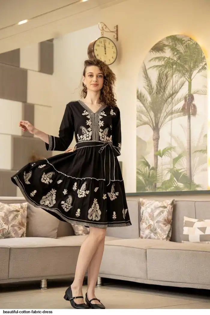 Timeless Elegance: Black Fit-and-Flare Dress Label Mantra Timeless Elegance: Black Fit-and-Flare Dress Label Mantra
