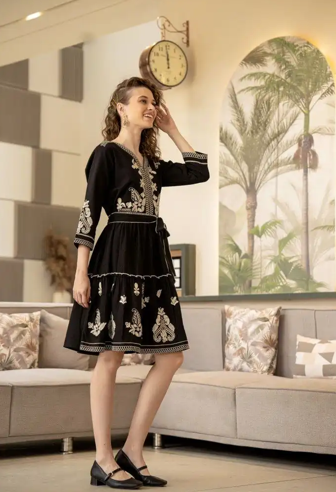 Timeless Elegance: Black Fit-and-Flare Dress