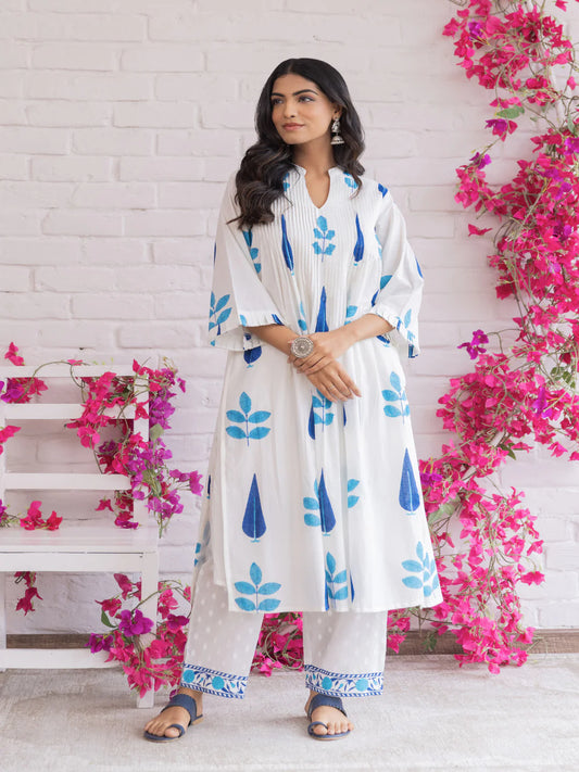 Block Printed Cotton Kurta Set