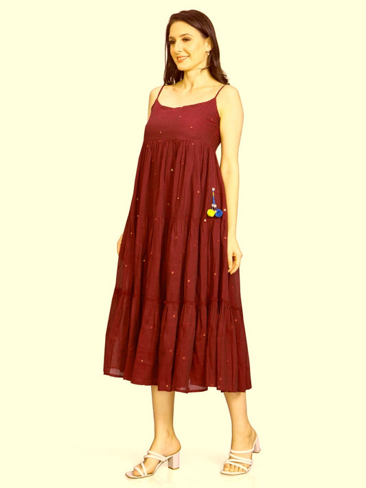 Maroon Mirage Dress