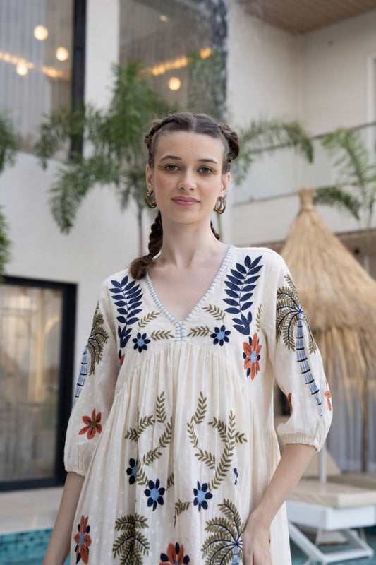 Embroidered summer tunic short dress (9)