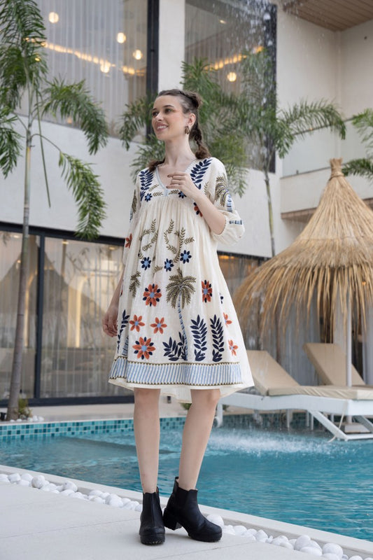 Embroidered summer tunic short dress (9)