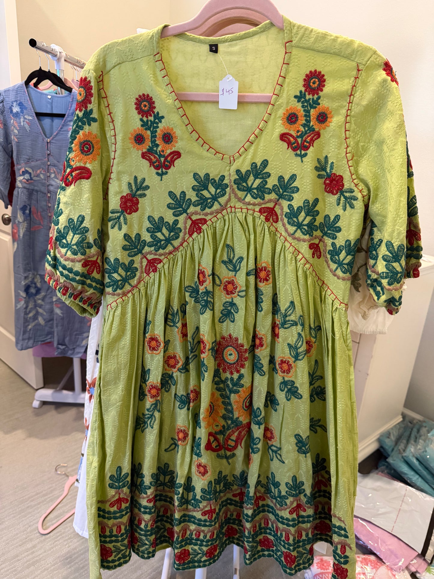 Cotton embroidered summer dress
