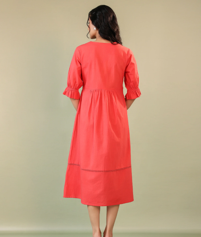 Red Embroidered Dress Label Mantra Red Embroidered Dress Label Mantra